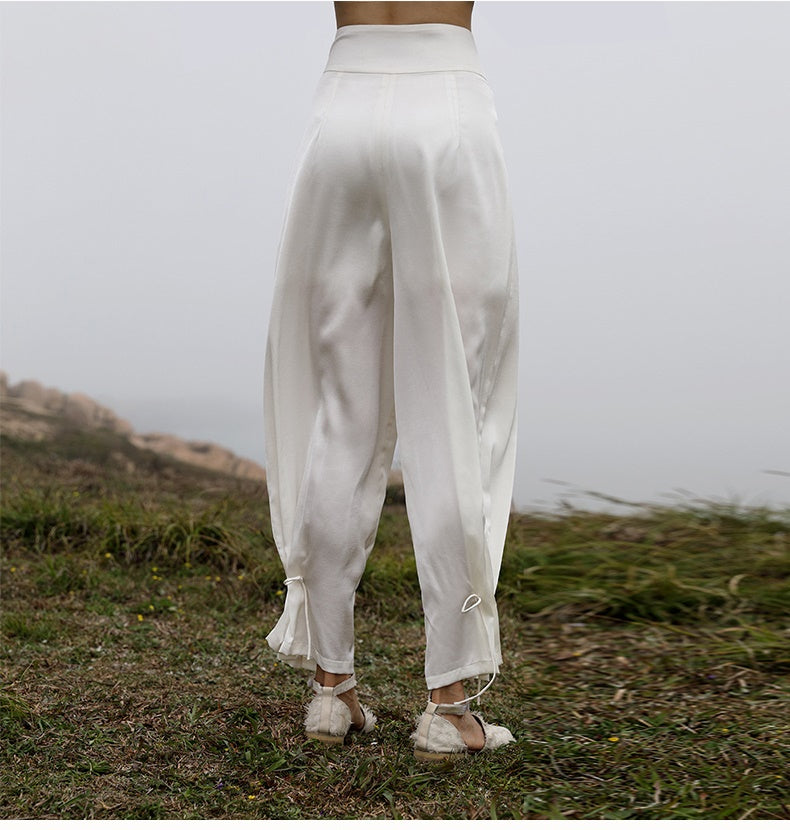 Mens Linen Baggy Trousers Summer Casual Pants Soft Cotton Loose Elastic  Waist UK | eBay